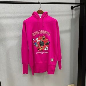 🚩steal authentic Vetements Bright Pink Graphic Hoodie